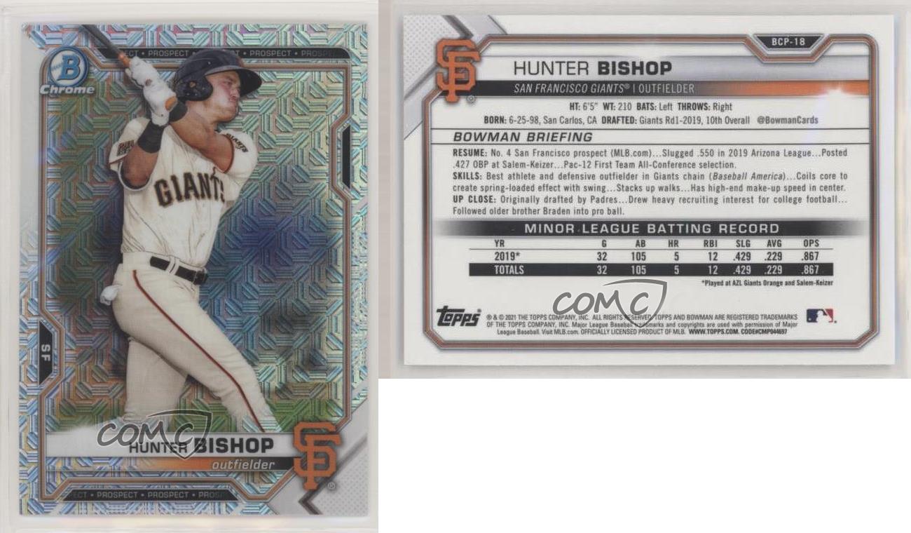 2021 Bowman Chrome Prospects Mega Box Mojo Refractor Hunter Bishop #BCP-18 - Picture 3 of 4