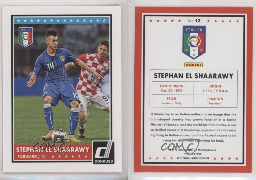 2015 Donruss #12B #12 Stephan El Shaarawy SP International Variation Italy 