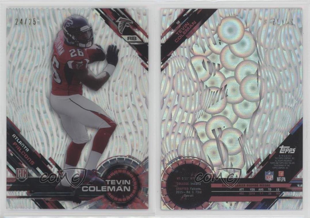 2015 Topps High Tek TEVIN COLEMAN #98 Tidal diffractor Auto Royal Crown/99 New York Jets 