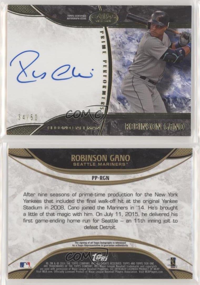 2016 Topps Tier One Prime Performers Auto /50 Robinson Cano