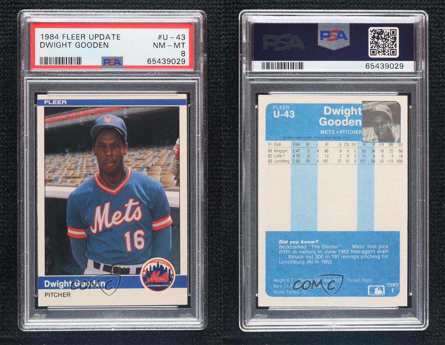 1984 Fleer Update - [Base] #U-43 - Dwight Gooden