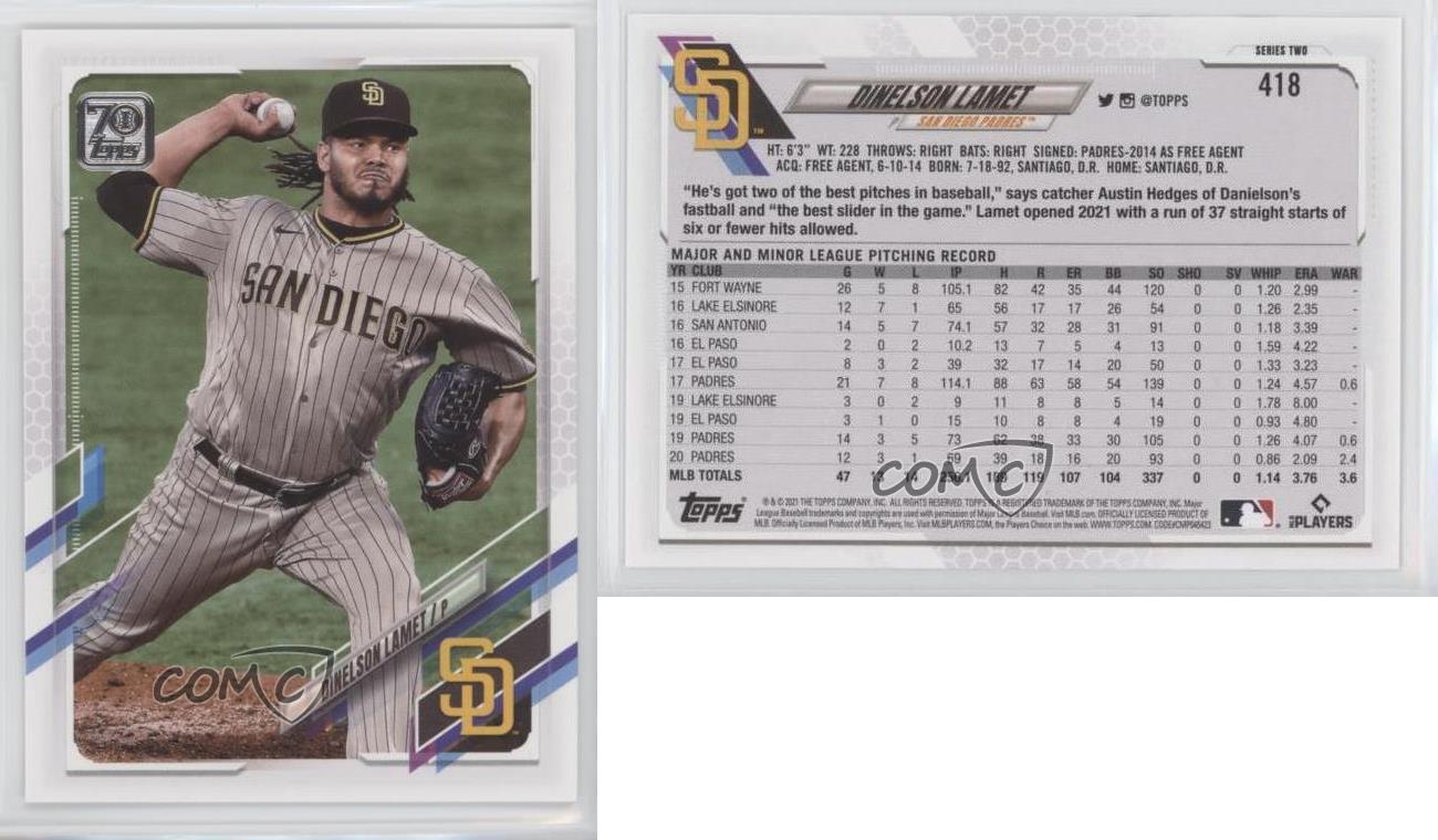 2021 Topps Series 2 Base #418 Dinelson Lamet - San Diego Padres