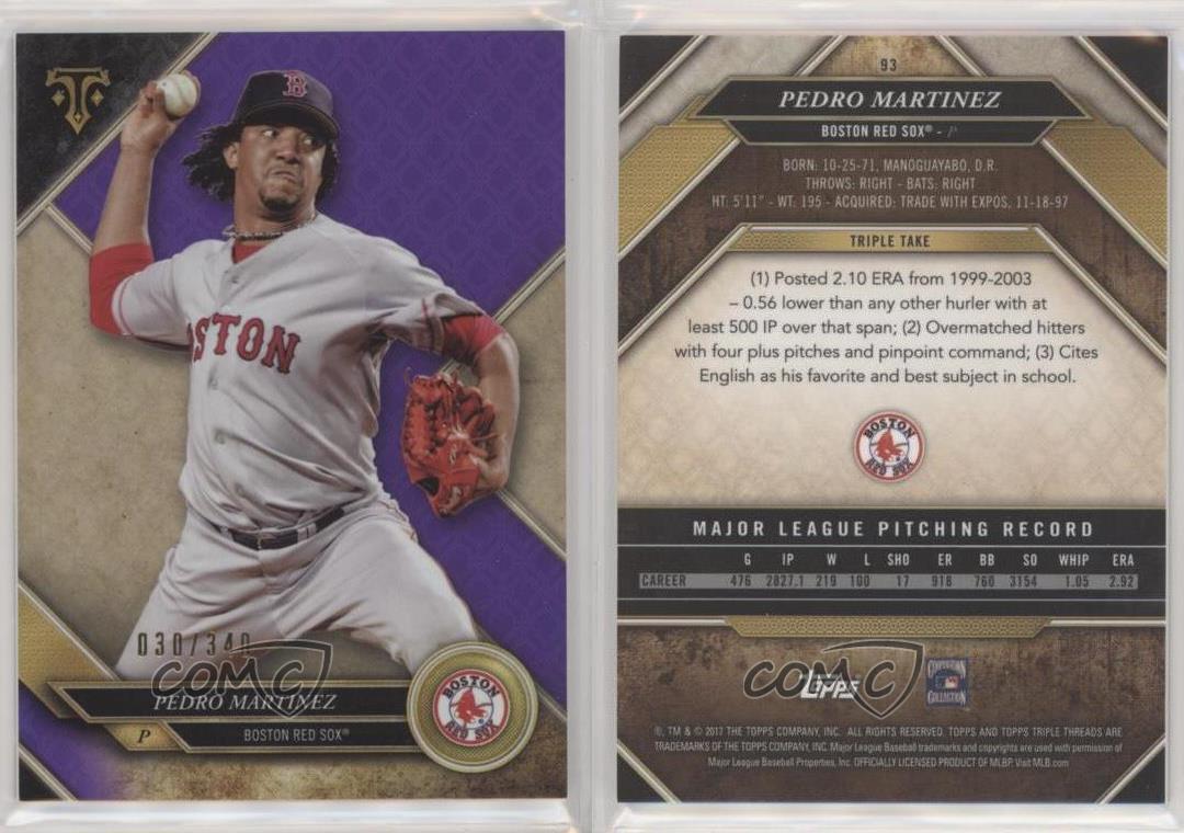 2017 Topps Triple Threads Amethyst//340 #93 Pedro Martinez Boston Red Sox Card