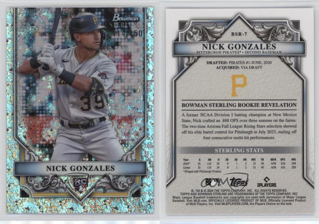 2024 Bowman Sterling Mini-Diamond Refractor /150 Nick Gonzales #BSR-7 Rookie RC