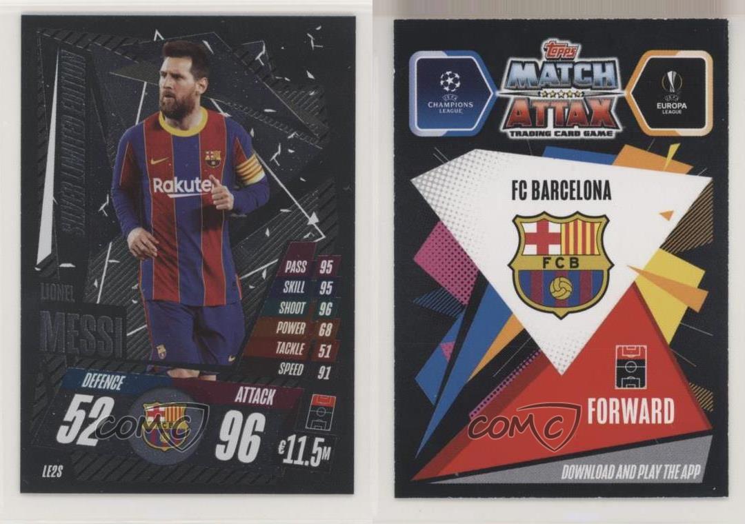 Match Attax Champions League 20/21 LE2S Limited Edition Lionel Messi Silber