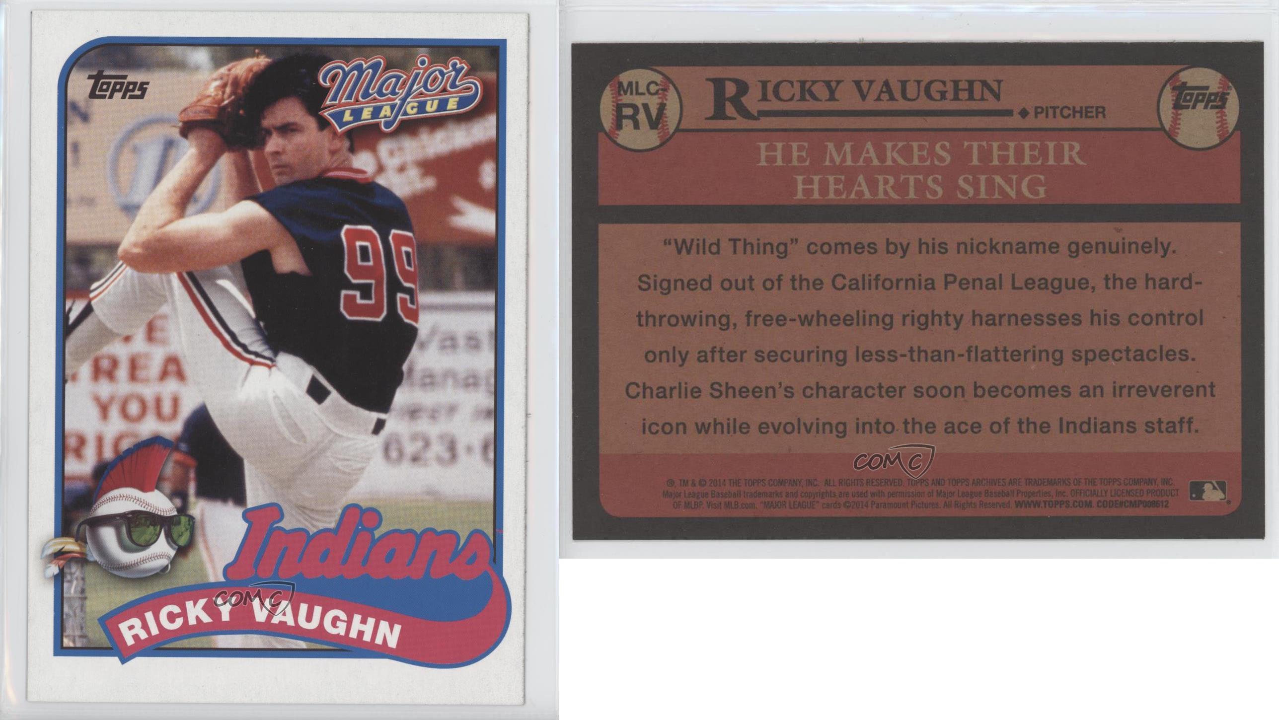 Topps readies Ricky Vaughn-Charlie Sheen jersey cards for upcoming