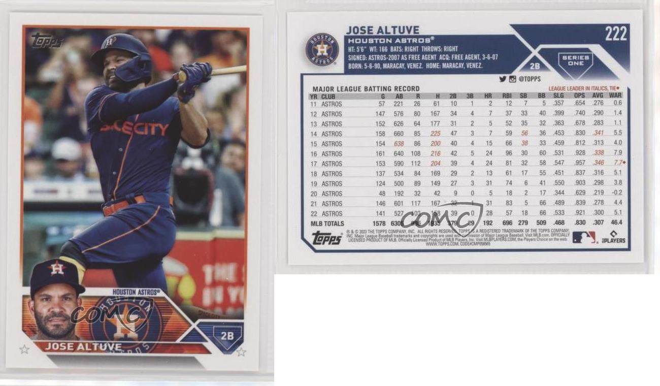 Jose Altuve (222) - 2023 Topps Series 1