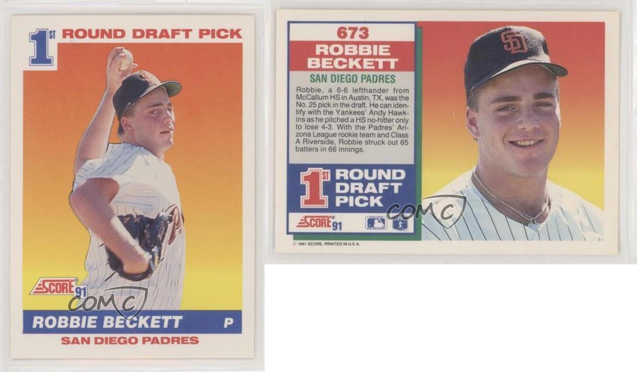 1991 Score Robbie Beckett #673 Rookie RC - Picture 4 of 4