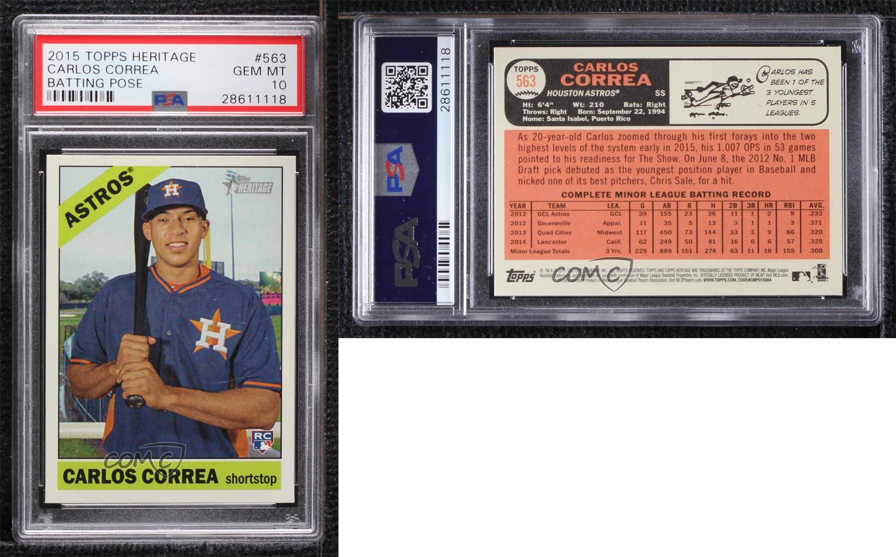 2015 Topps Heritage High Number Carlos Correa PSA 10 