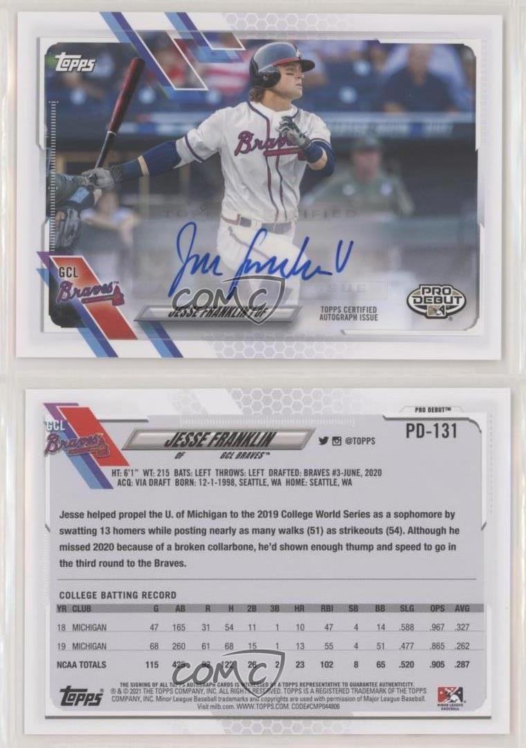 2021 Topps Pro Debut Auto Jesse Franklin V #PD-131 Auto