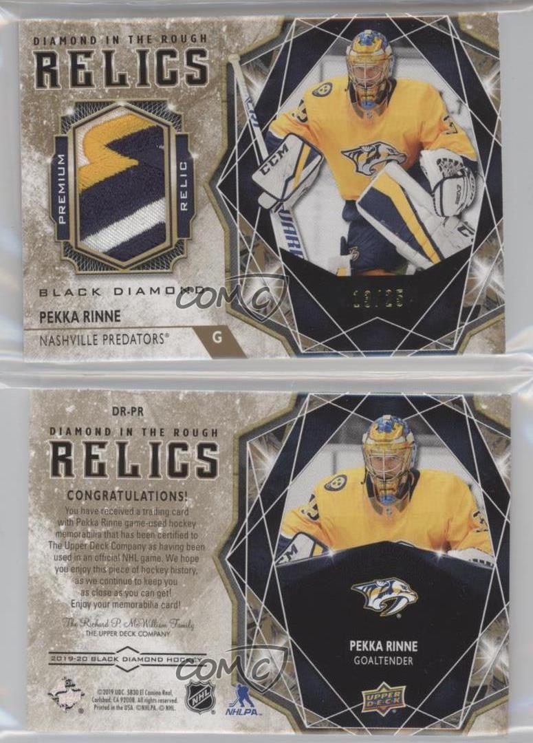 2019-20 Upper Deck Black Diamond Gold Relic Pekka Rinne /25 #DR-PR