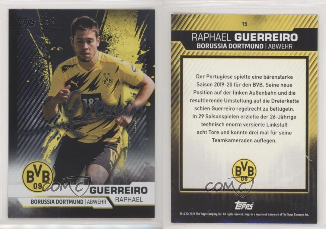 2020-21 Topps BVB Borussia Dortmund Mega Tin Black /99 Raphael Guerreiro  #15 | eBay