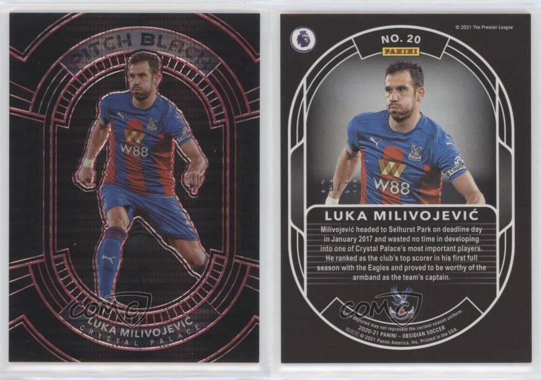 2020 Panini Obsidian Pitch Black Electric Etch Red Pulsar /28 Luka Milivojevic - Picture 3 of 3