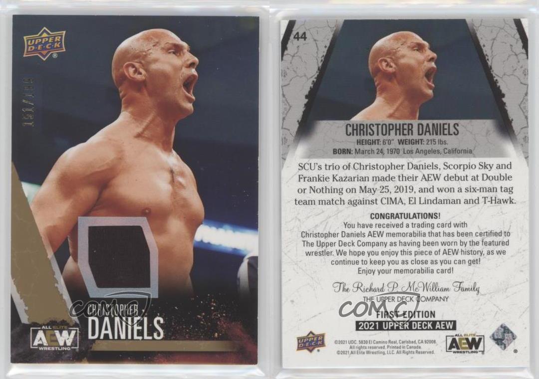 2021 AEW All Elite Wrestling Gold Memorabilia /199 Christopher Daniels #44