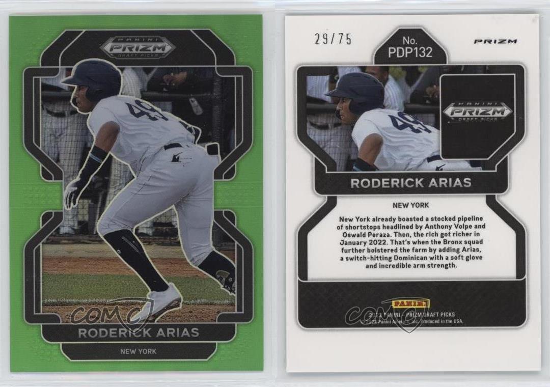 Panini officiel Prizm Draft Picks 2022 vert lime Prizm /75 Roderick Arias #PDP132