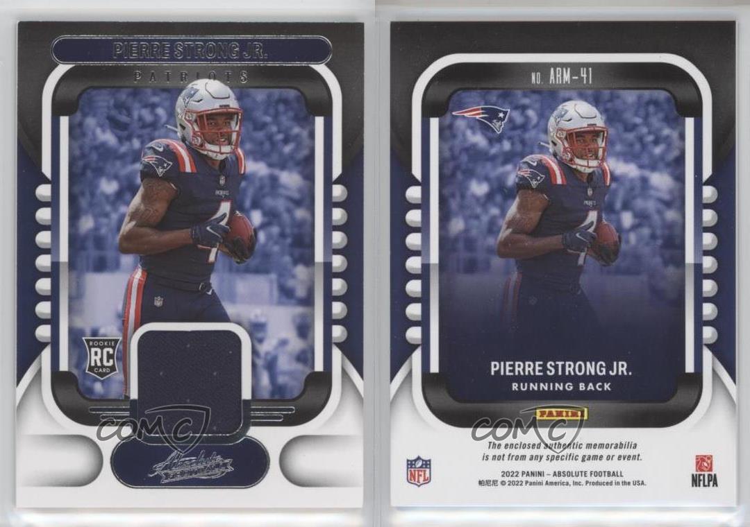 Pierre Strong Jr. #ARM-41 Patch/Jersey 2022 Panini Absolute Patriots Rookie  RC