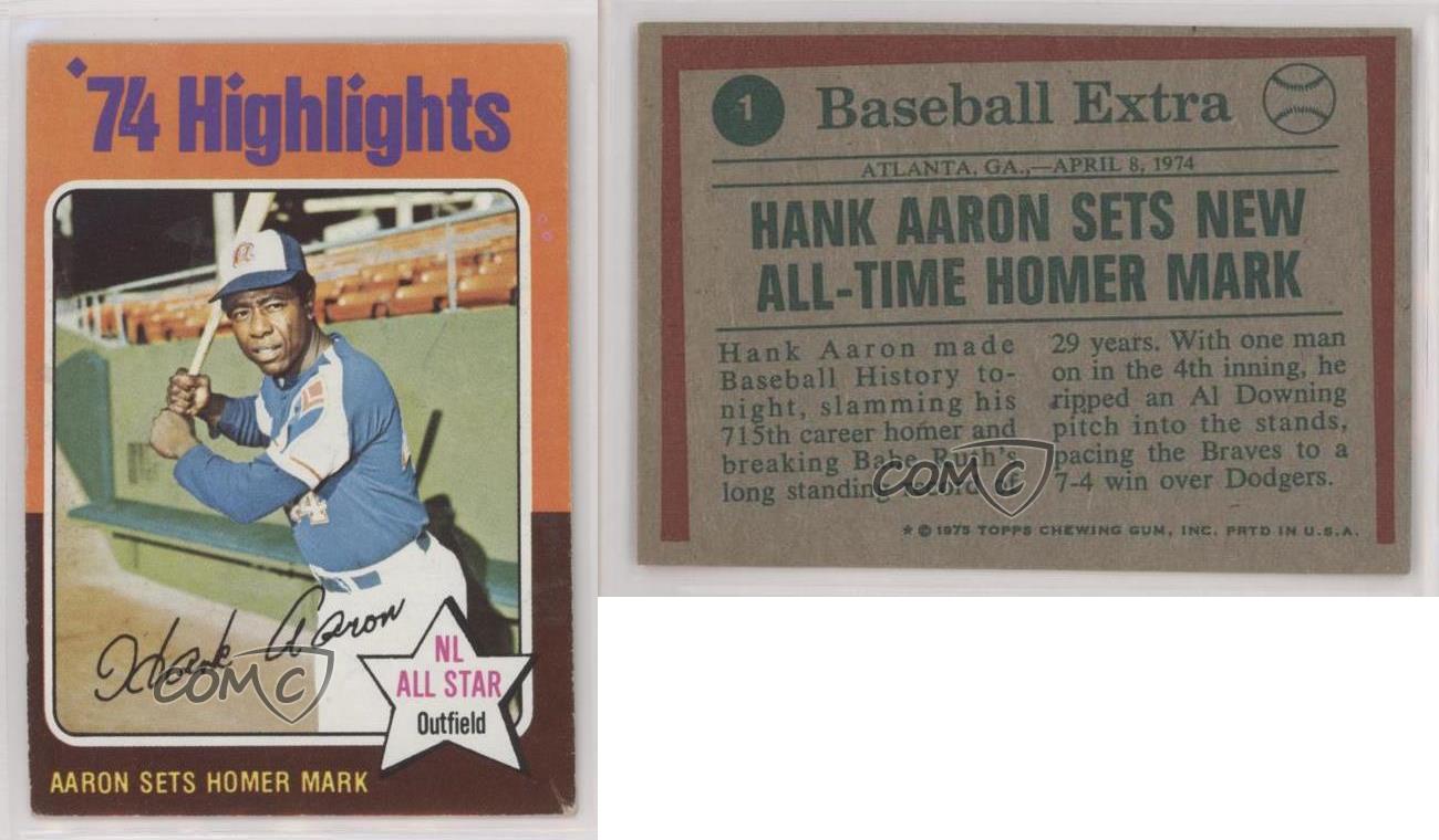 1975 Topps '74 Highlights (Hank Aaron)