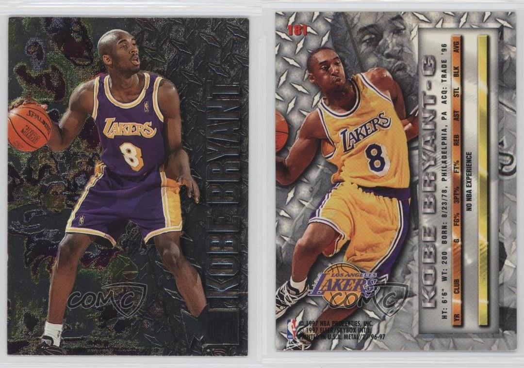 1996-97 Fleer Metal 181 Kobe Bryant Los Angeles Lakers RC Rookie Basketball Card