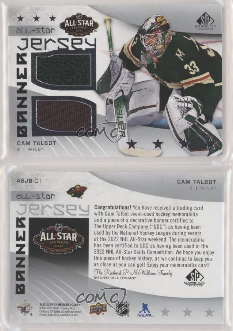 2022-23 Upper Deck SP Game Used NHL All-Star Jersey-Banner Relics Cam Talbot