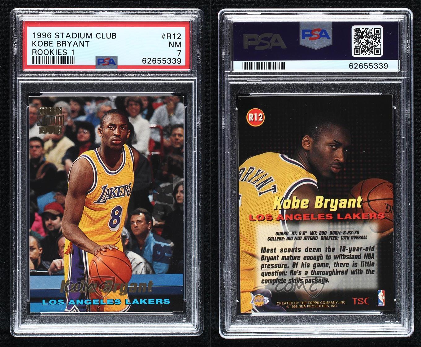1996-97 Topps Stadium Club Rookies #R12 Kobe Bryant Basketball Card Lakers