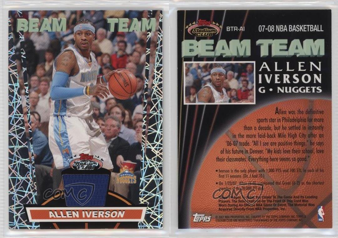 2007-08 Topps Stadium Club Beam Team Reliquias Allen Iverson #BTR-AI HOF - Imagen 3 de 3
