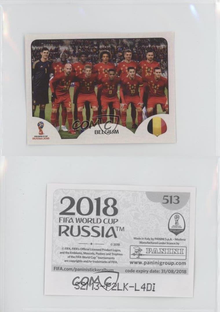Mannschaftspaket Belgien Panini WM 2018 Russia Sticker Sticker 513-531 