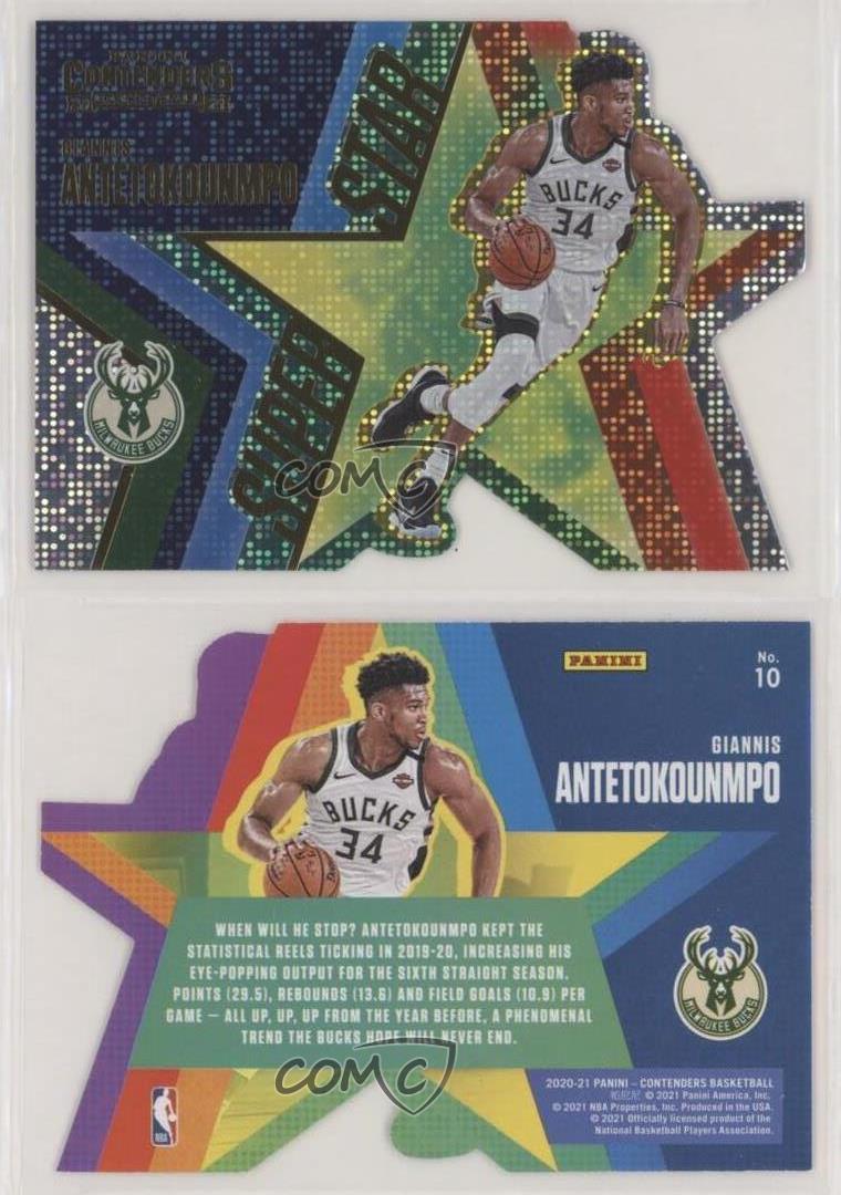 2020-21 Panini Contenders Superstar Die-Cuts Giannis Antetokounmpo #10