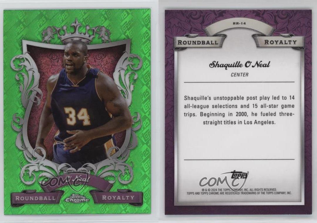 2023 Chrome Roundball Royalty Green Topps Refractor Shaquille O'Neal #RR-14 HOF - Picture 3 of 4