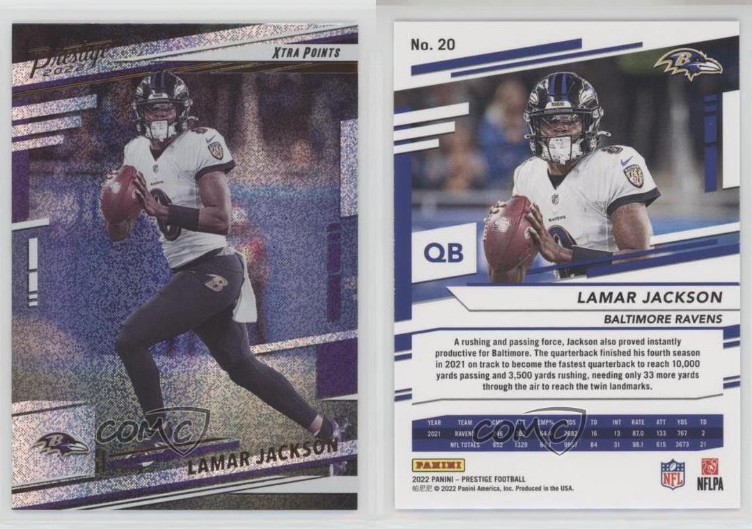 2022 Panini Prestige Football Lamar Jackson Base Card #20