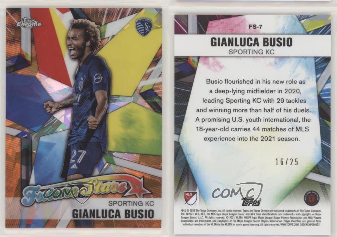 2021 Topps Chrome MLS Sapphire Edition Future Stars Orange /25 Gianluca Busio points de vente