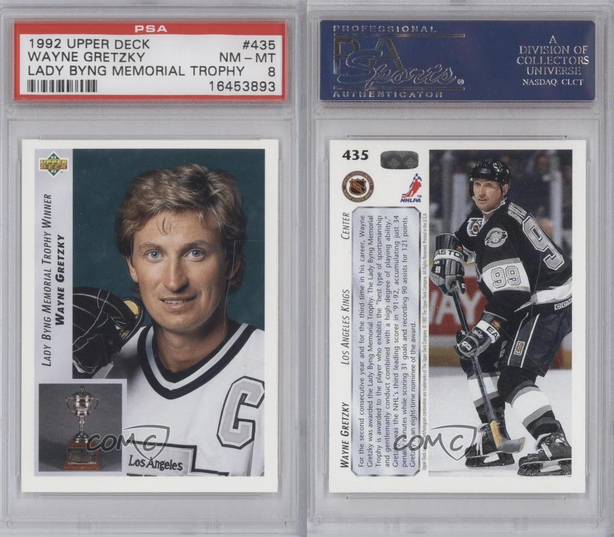 199293 Upper Deck 435 Wayne Gretzky PSA 8 Los Angeles Kings Hockey Card