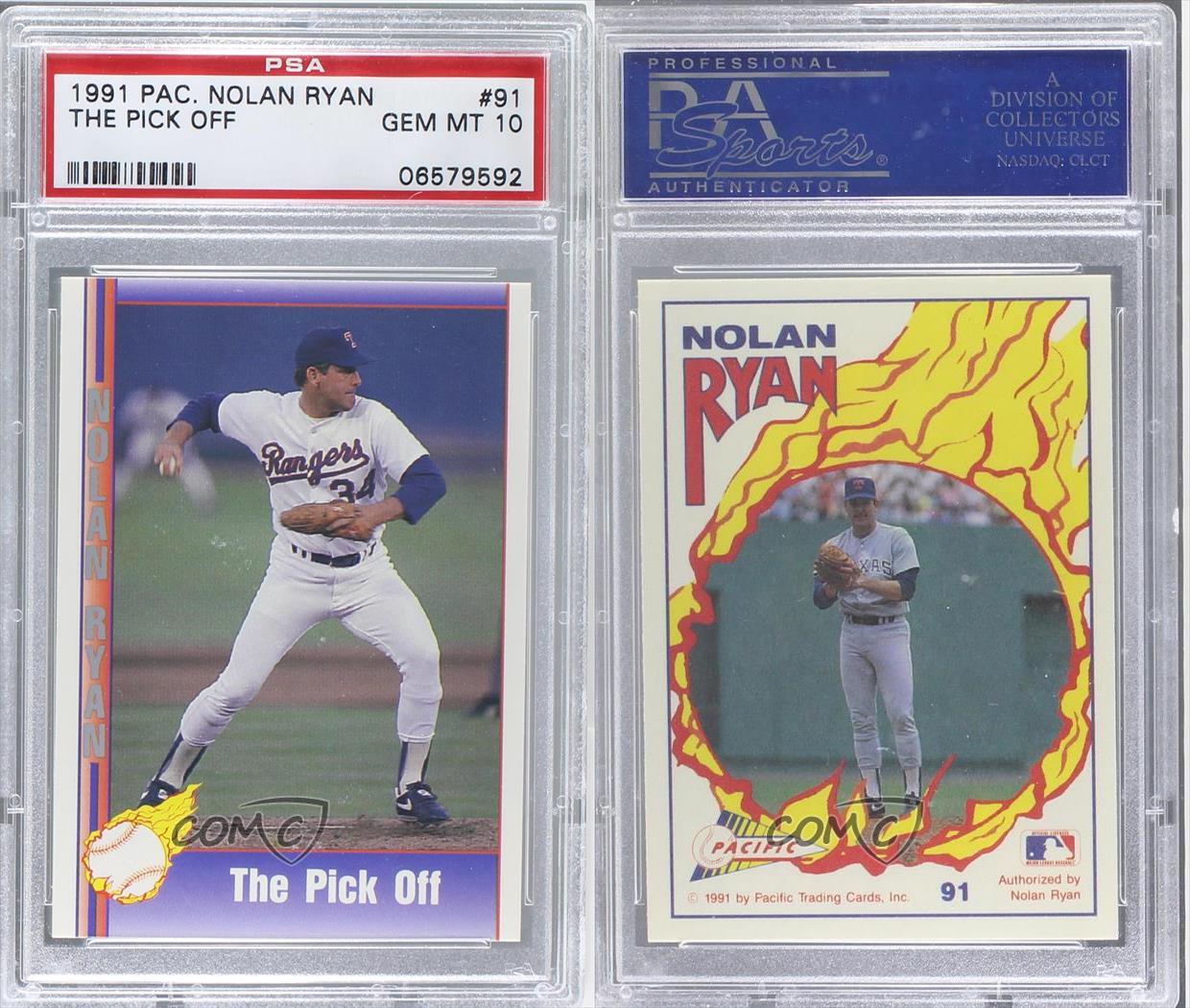 1991 Pacific Texas Express 91 Nolan Ryan PSA 10 Rangers