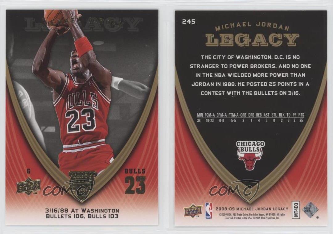 Michael Jordan Legacy 2008-09 Upper Deck Michael Jordan #245 Salón de la fama - Imagen 3 de 4