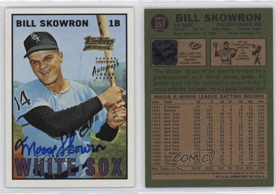 2001 Topps Team Topps Legends Auto Moose Skowron #TT29F Auto