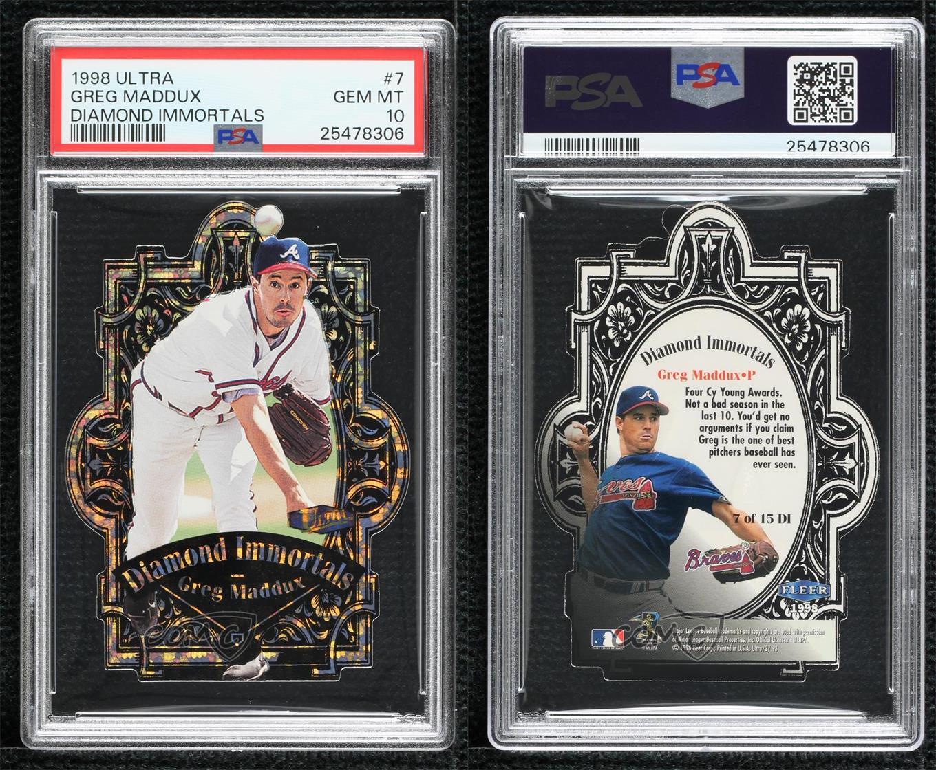 ●MAD WISDOM 1998 Ultra Diamond Immortals Greg Maddux #7DI PSA 10 GEM MT