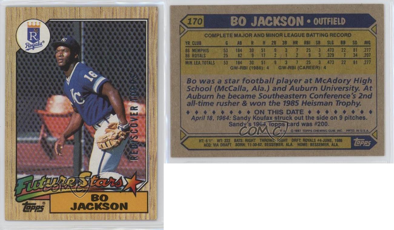 Topps Rediscover Topps Buybacks Silver Bo Jackson #1987-170 2017 - Imagen 3 de 3