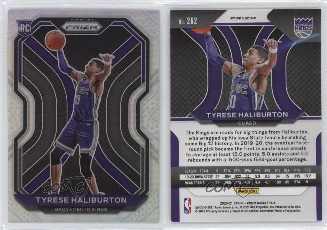 2020-21 Panini Prizm Silver Prizm Tyrese Haliburton #262 Rookie RC