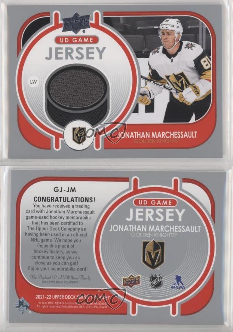 2021-22 Upper Deck Series 1 UD Game Jersey Jonathan Marchessault #GJ-JM