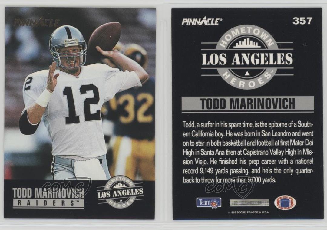 1993 Pinnacle - [Base] #357 - Todd Marinovich