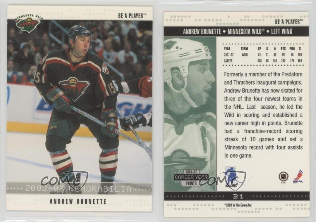 2002-03 ITG Be A Player Memorabilia Andrew Brunette #31