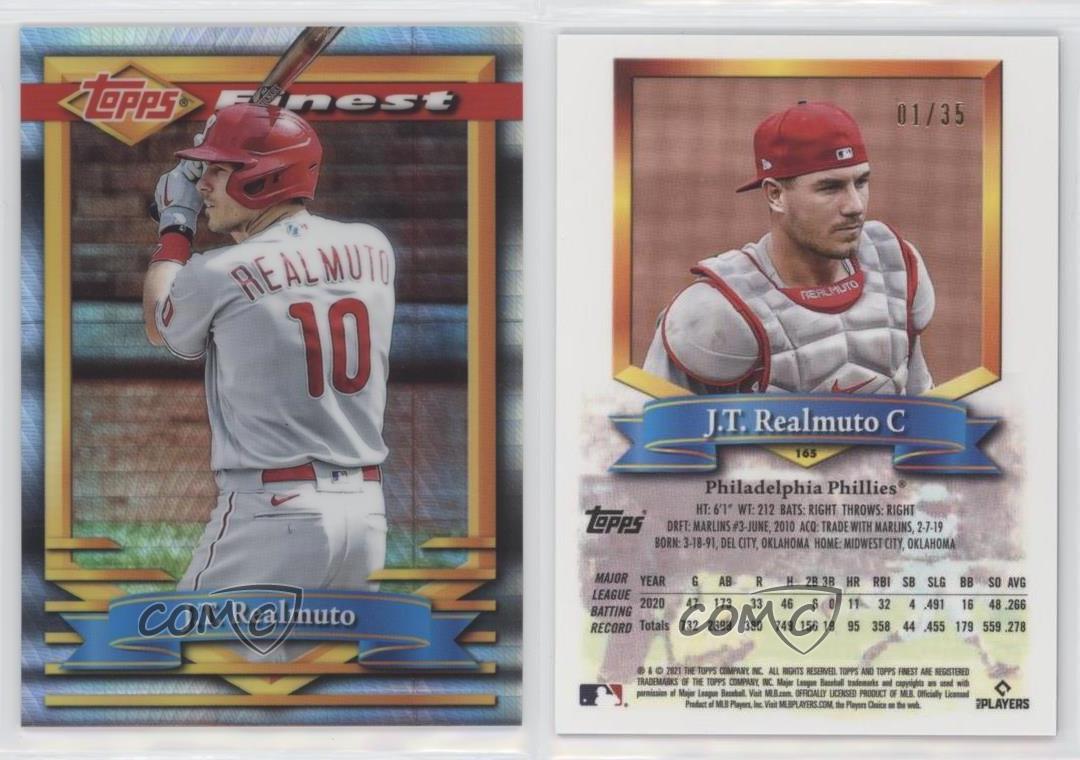 Topps Finest Flashbacks 2021 refractor de prisma/35 JT Realmuto #165 - Imagen 4 de 4