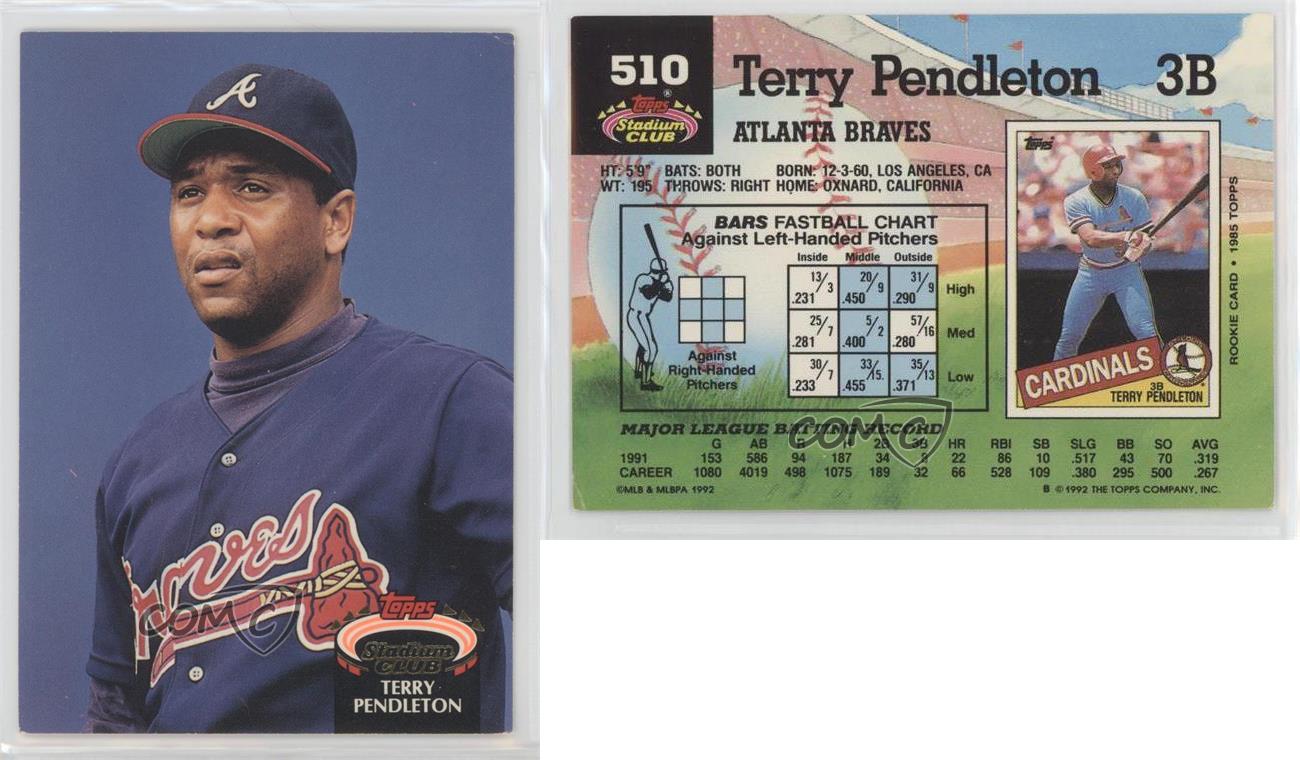 1992 Stadium Club #510 Terry Pendleton VG Atlanta Braves - Under the Radar  Sports