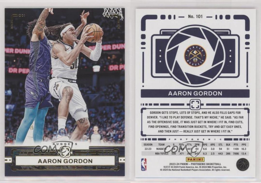 Panini Photogénique 2023-24 Aaron Gordon #101 - Photo 4 sur 5