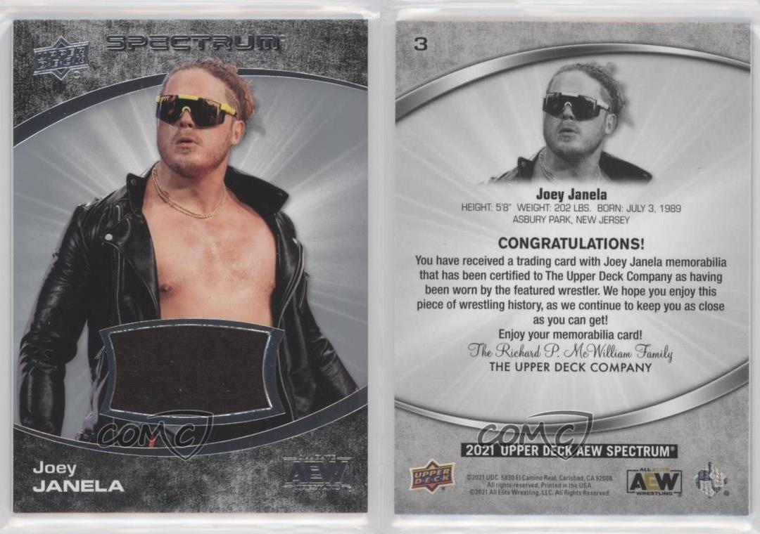 2021 Upper Deck AEW Spectrum Memorabilia Joey Janela #3 Rookie RC