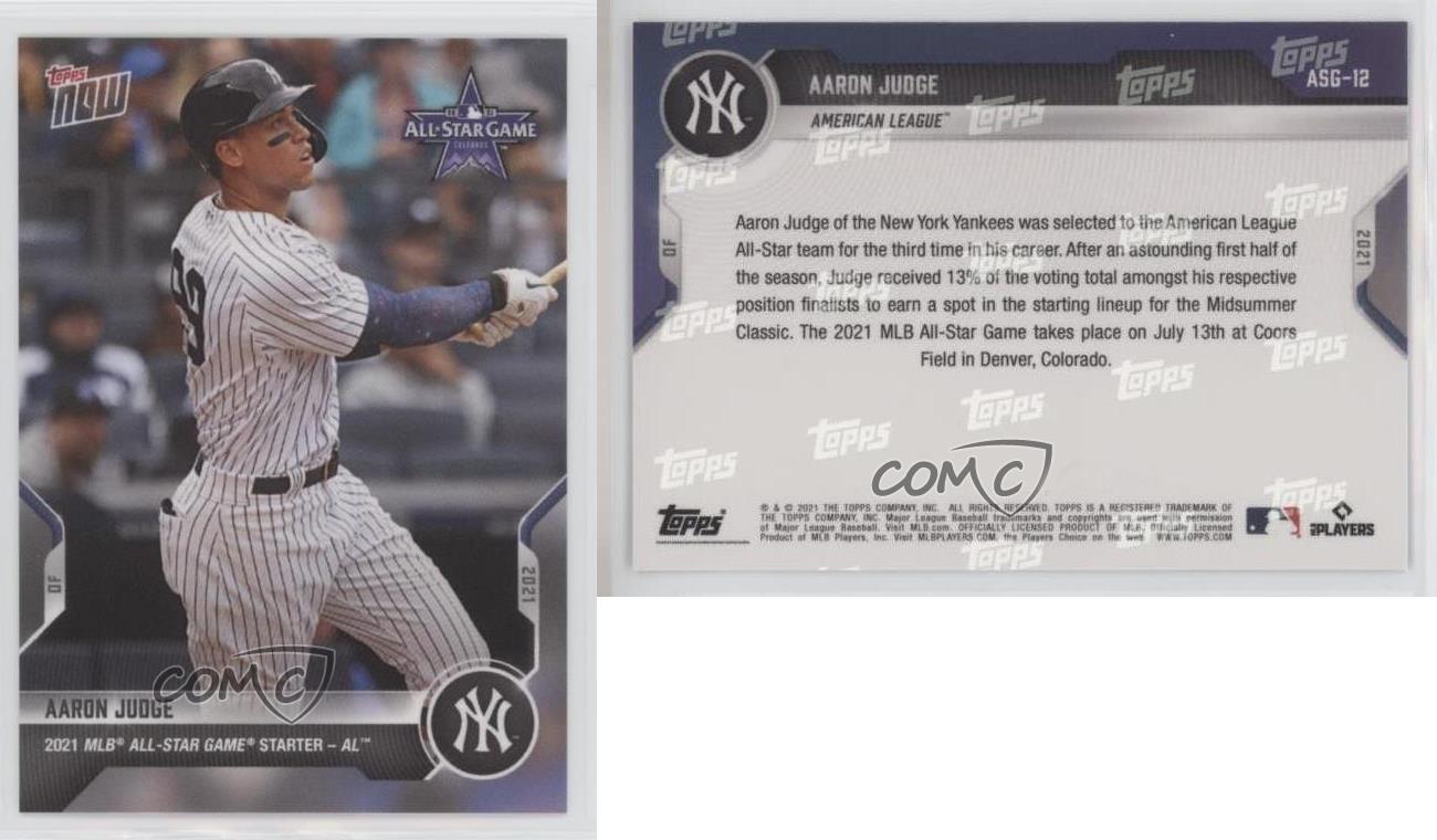 2021 Topps Now Aaron Judge All-Star Game #ASG-12 New York Yankees