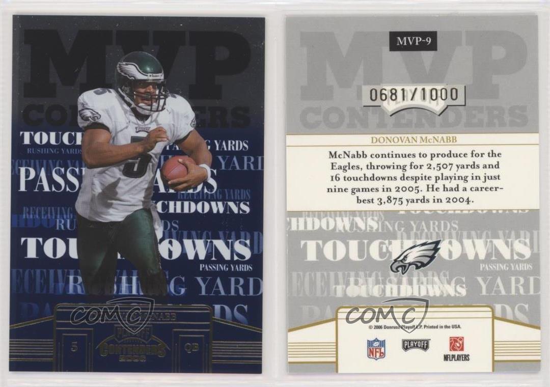 2006 Playoff Contenders MVP Contenders /1000 Donovan McNabb #MVP-9 - Picture 4 of 4