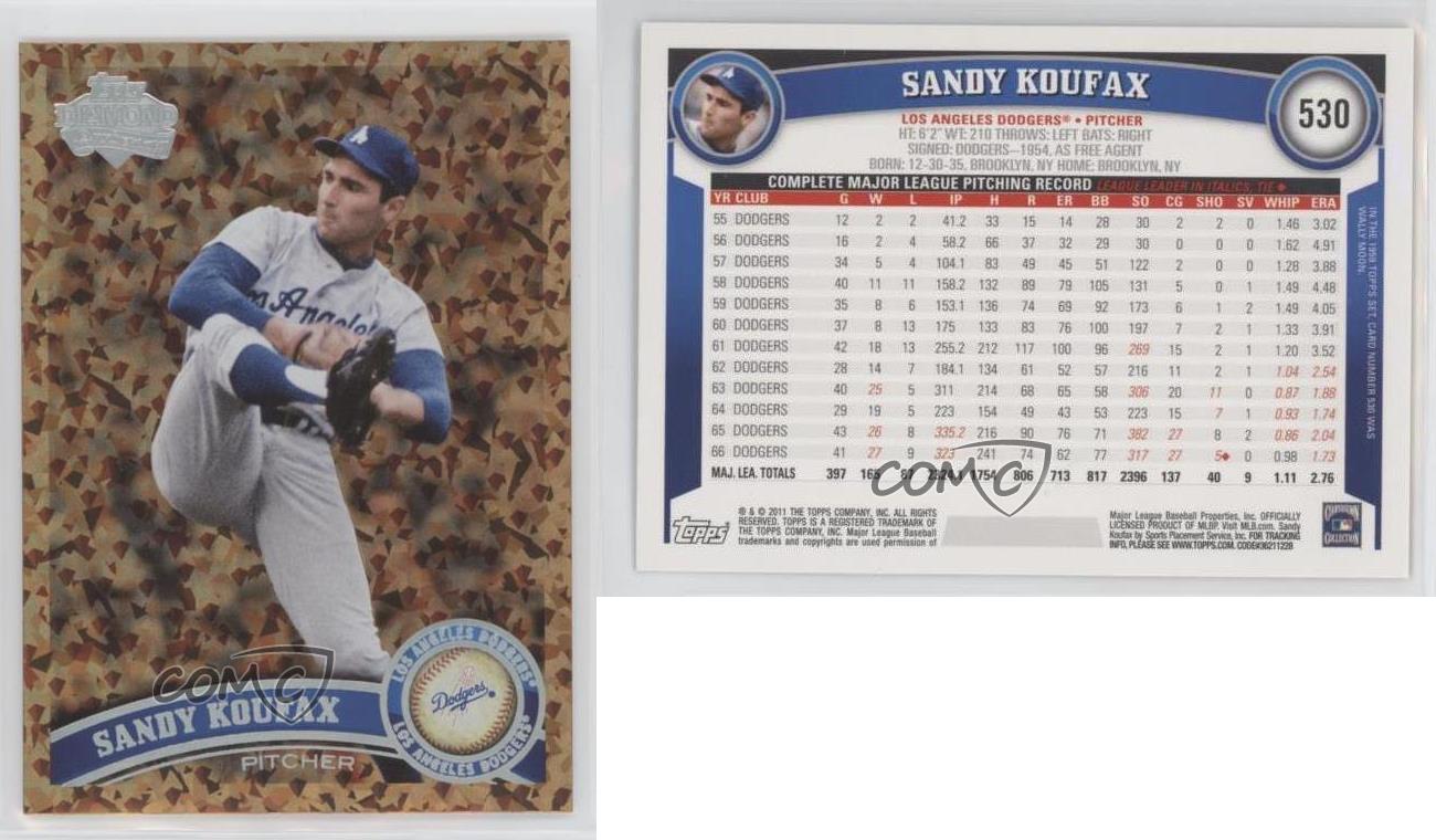 2011 Topps Update #US140 Sandy Koufax Legend Variation Cognac