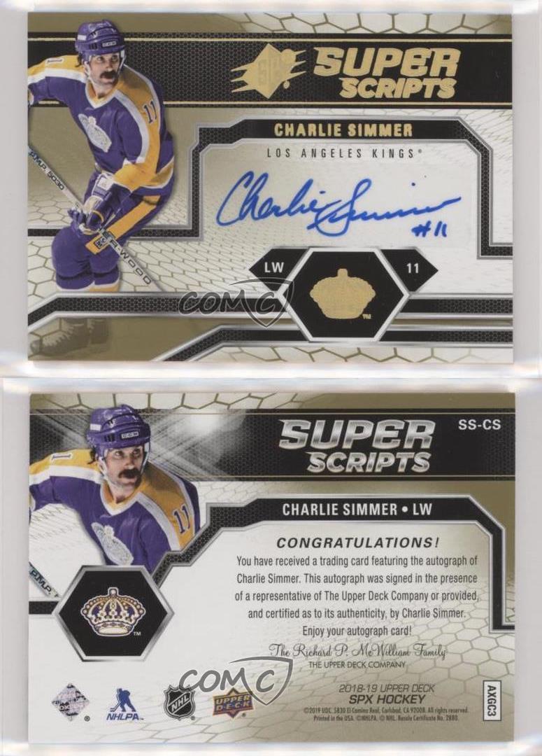 2018-19 SPx Superscripts Charlie Simmer #SS-CS Auto