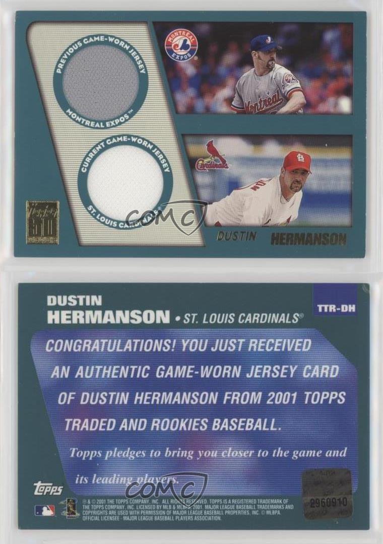DUSTIN HERMANSON 2001 Topps Traded DUAL JERSEY Relics #TTRDH DUAL GAME-WORN  JERSEY Card St. Louis Cardinals Baseball at 's Sports Collectibles  Store
