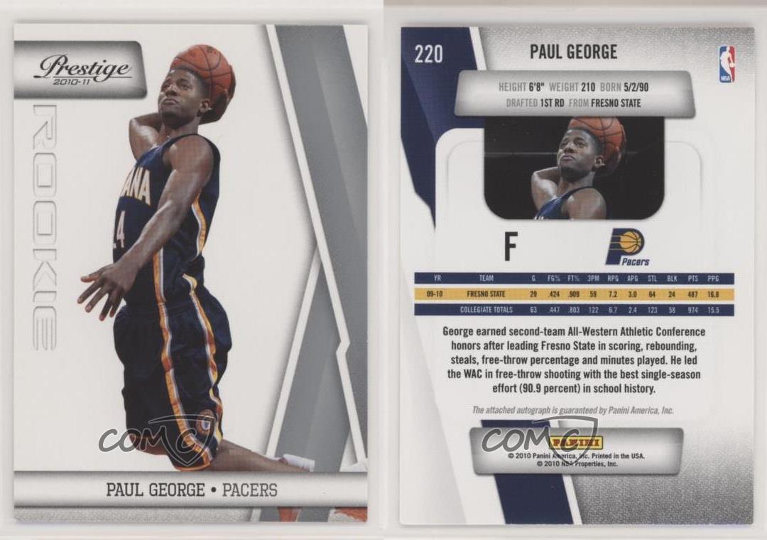 2010-11 Prestige Paul George #220 Rookie RC